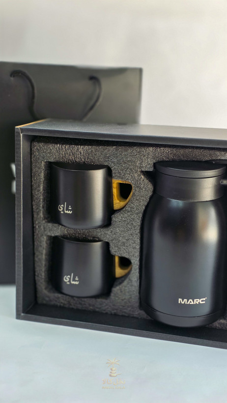 ست فلاسک و لیوان Marc – 900 میل در دو رنگ سفید و مشکی